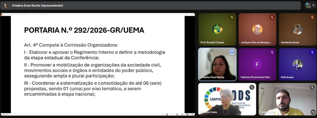 Reunião para delegar a Comissão Organização da 1° Conferência Estadual ODS/MA